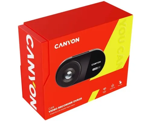 Відеореєстратор Canyon DVR25 WQHD 2.5K 1440p Wi-Fi Black (CND-DVR25)