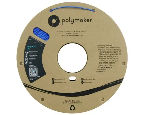 Пластик для 3D-принтера Polymaker PC PolyMax TOUGH 1,75mm 0,75kg BLUE (PC02011)