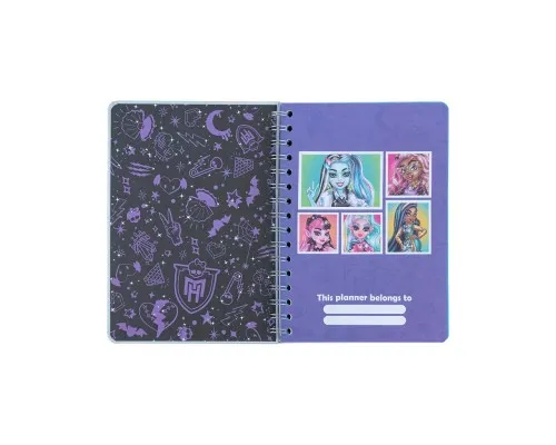 Тижневик Kite дитячий на спіралі Monster High, тверда обкладинка (MH25-438)