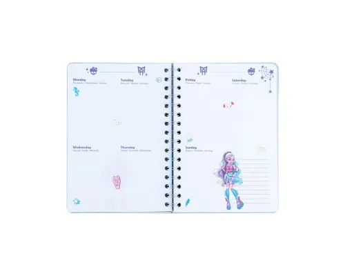 Тижневик Kite дитячий на спіралі Monster High, тверда обкладинка (MH25-438)