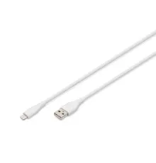 Дата кабель USB 2.0 AM to Lightning 1.0m 12W white Digitus (AK-600108-010-W)
