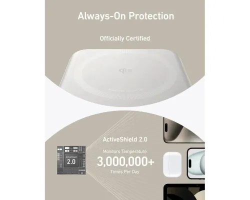 Батарея універсальна Anker MagGo 10000mAh, Qi2/15W, PD, 27W, USB-C, white (A1654G21)
