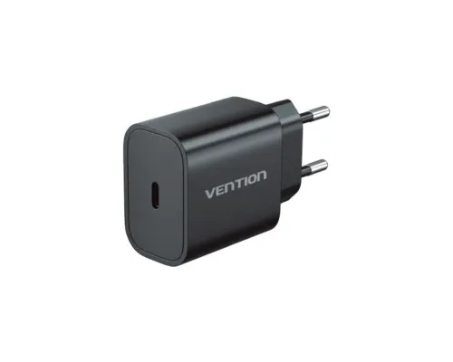 Зарядний пристрій Vention 1xUSB-C PD20W + cable USB-C to Lightning black (G17B0-EU)