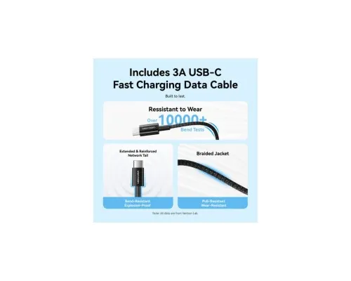 Зарядний пристрій Vention 1xUSB-C PD20W + cable USB-C to Lightning black (G17B0-EU)
