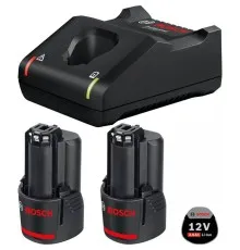 Набір акумулятор + зарядний пристрій Bosch Professional, GBA 12V, 2×3.0Ah, ЗП GAL 12V-40 (1.600.A01.9RD)