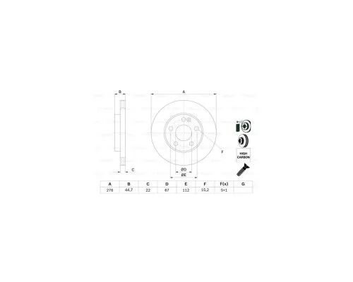Гальмівний диск Bosch 0 986 479 186