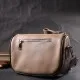 Сумка Vintage Напівкругла крос-боді жіноча з натуральної шкіри Бежева (22392)