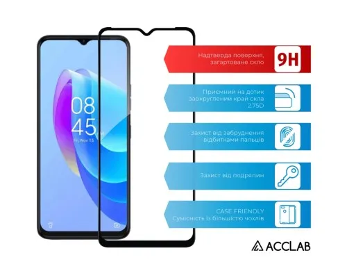 Скло захисне ACCLAB Full Glue Tecno Spark 10C Black (1283126564888)