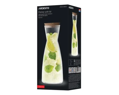 Карафа Ardesto 1000 мл, боросилікатне скло, прозорий (AR2610BGB)