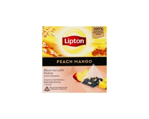 Чай Lipton чорний "Peach mango" 20 пакетиків (5063270110942)