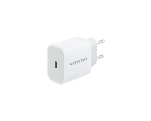 Зарядний пристрій Vention 1xUSB-C PD20W + cable USB-C to Lightning white (G17W0-EU)