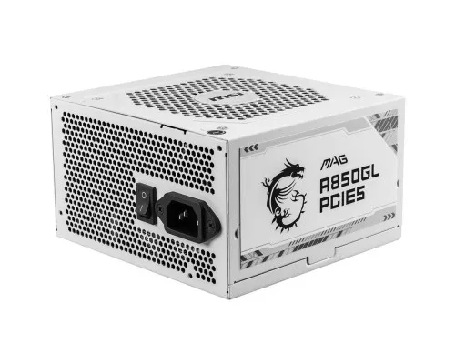 Блок живлення MSI 850W (MAG A850GL PCIE5 WHITE)