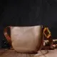 Сумка Vintage Напівкругла крос-боді з натуральної шкіри Бежева (22092)