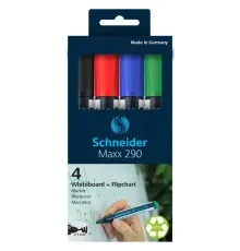 Набір маркерів Schneider 4 маркери для дошок та фліпчартів MAXX 290 в блістері (S129094)
