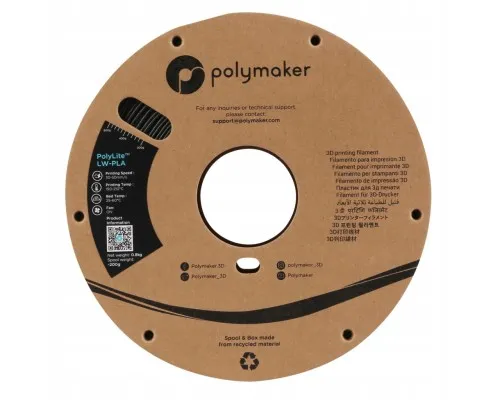 Пластик для 3D-принтера Polymaker PLA POLYLITE LW 1.75 mm 0,8kg BLACK (PA08001)