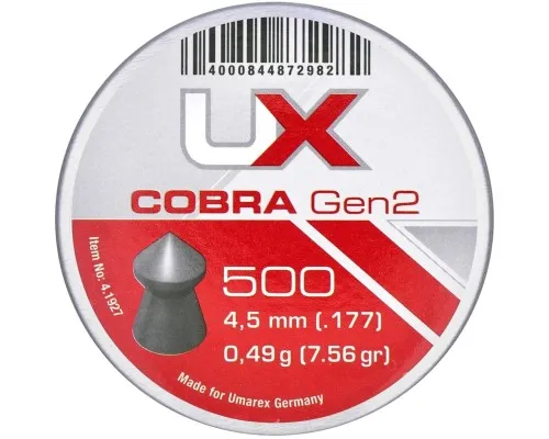 Пульки Umarex Cobra Gen2 4,5 мм 0,49 г 500 шт (4.1927)