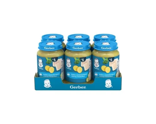 Дитяче пюре Gerber Риба з картоплею, цукіні та броколі з 6 місяців 190 г (1227382)