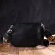 Сумка Vintage Напівкругла через плече з натуральної шкіри Чорна (22079)