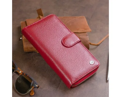 Гаманець ST Leather Зі шкіри жіночий Бордовий (19307)
