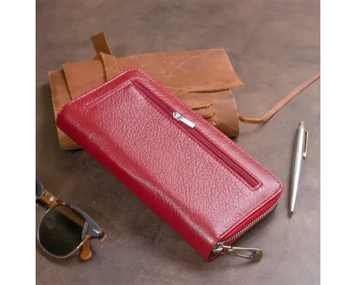 Гаманець ST Leather Зі шкіри жіночий Бордовий (19307)