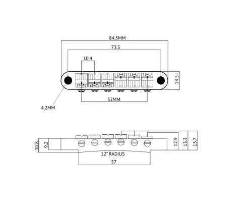 Бридж для гітари Paxphil BM015 Chrome