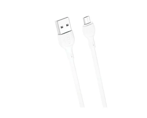 Дата кабель USB 2.0 AM to Micro 5P 1.0m 2.1A white XO (NB200-M-WH)