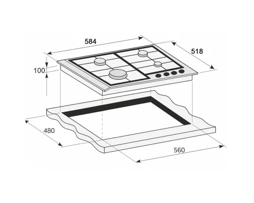 Варочна поверхня PRIME Technics PGH 50043 FGBC