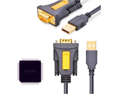 Кабель для передачі даних USB to COM M 1.5m DB9 RS-232 CR104 black Ugreen (20211)