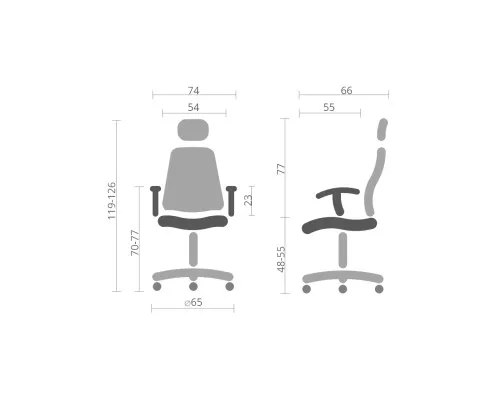 Офісне крісло Аклас Булат R-SR (DV-97 Dark gray) (00172367)