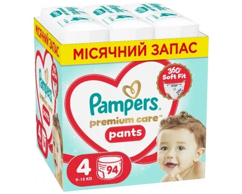 Підгузки Pampers Premium Care Pants Розмір 4 (9-15 кг) 94 шт (8006530320160)