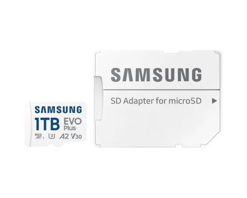 Карта пам'яті Samsung 1TB microSDXC Class UHS-I U3 V30 A2 EVO Plus + SD Adapter (MB-MC1T0SA)