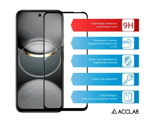 Скло захисне ACCLAB Full Glue Tecno Spark 30C Black (1283126599347)