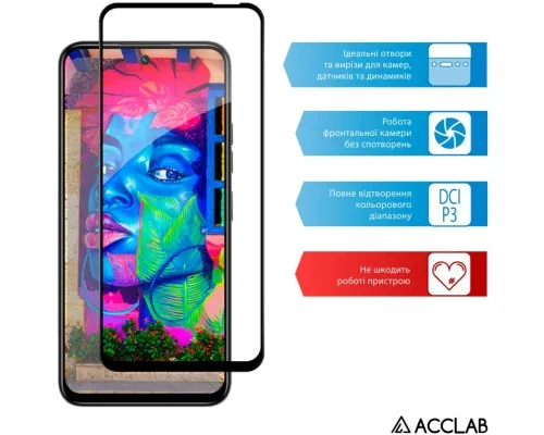 Скло захисне ACCLAB Full Glue Tecno Spark 30C Black (1283126599347)