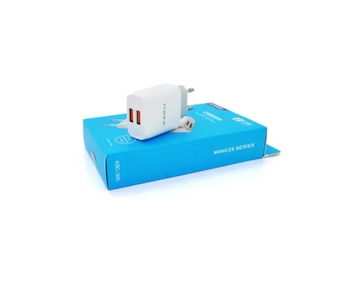 Зарядний пристрій iKAKU KSC-395 2xUSB 5V 2.4A 12W White (KSC-395 MINGZE)