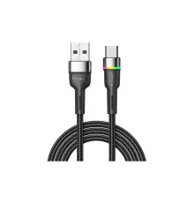 Дата кабель USB 2.0 AM to USB-C 0.5m 3A LED black Essager (EXCT-XCDB01)
