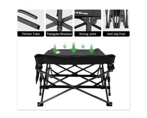 Розкладачка Naturehike CNK2300WS010, поліестер Oxford, чорна (6976507665209)