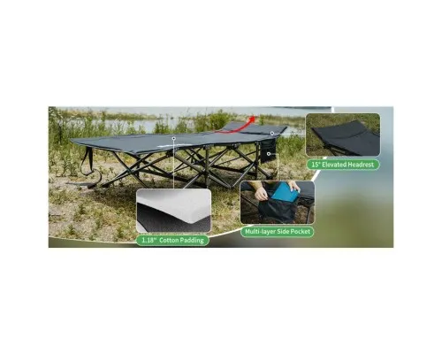 Розкладачка Naturehike CNK2300WS010, поліестер Oxford, чорна (6976507665209)