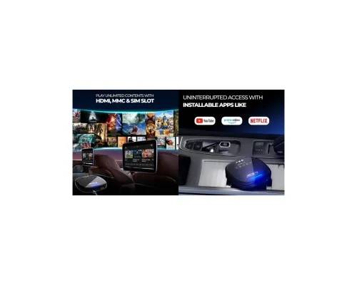 FM модулятор HiSmart CarPlay Android AI, 4G LTE, 8 ГБ + 128 ГБ (BS330409)
