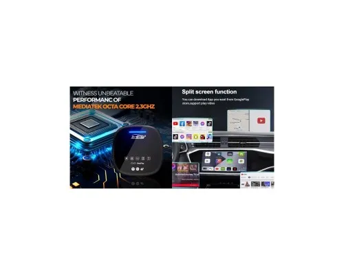FM модулятор HiSmart CarPlay Android AI, 4G LTE, 8 ГБ + 128 ГБ (BS330409)