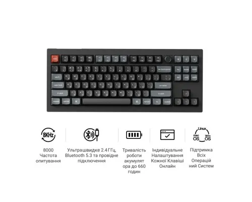 Клавіатура Keychron V3 Ultra Keychron Red Switch RGB UA Black (V3U-D1-UA)