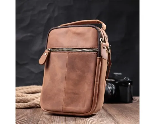 Сумка Vintage Вінтажна для чоловіків з натуральної шкіри Коричнева (22811)