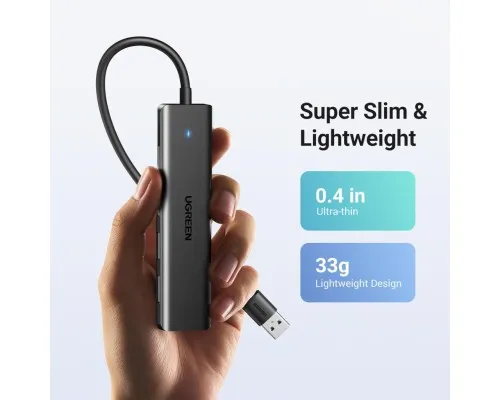 Концентратор Ugreen USB 3.0 to 4хUSB 3.0 0.15m Space Gray CM219 (25851)