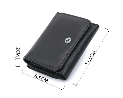 Гаманець ST Leather З натуральної шкіри Чорний (22722)