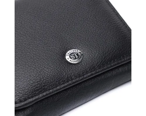 Гаманець ST Leather З натуральної шкіри Чорний (22722)