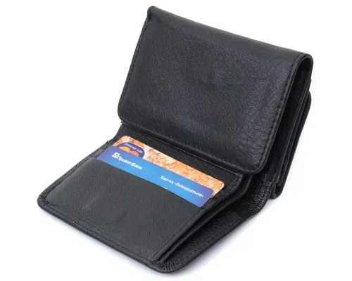 Гаманець ST Leather З натуральної шкіри Чорний (22722)