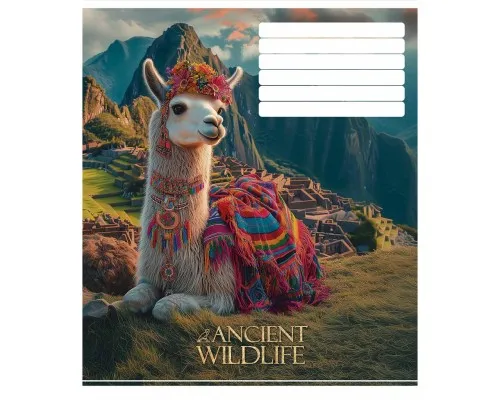 Зошит Школярик Ancient wildlife 24 аркуша клітинка (024-3547K)