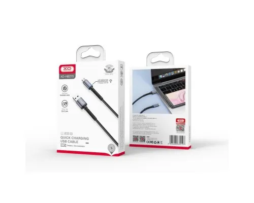 Дата кабель USB 2.0 AM to Micro 5P 1.0m 2.4A black XO (NB215-M-BK)