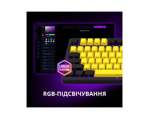 Клавіатура Lorgar KBP70TKLW Wireless TKL Mechanical Pro UA Black/Yellow (LRG-KBP70TKLW-YL-US)