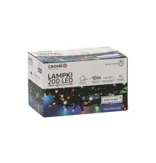 Гірлянда Chomik 200 LED 10 м, мультиколор, ефект блиску, IP44, від мережі (5900779879492)