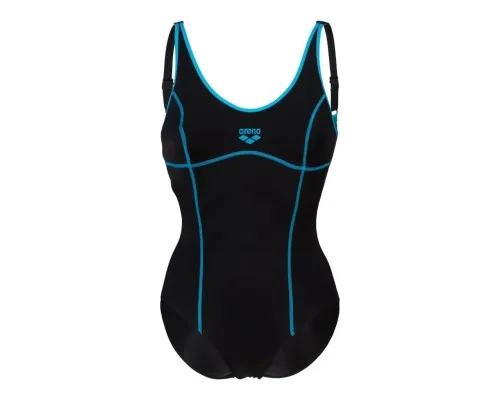 Купальник Arena Tania Clip Back Swimsuit One P 005974-580 чорний, блакитний 48 (3468336867785)